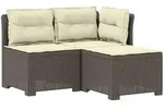 3-sitzer Garten Sofa Mit Kissen Rattan-look Pp Hellgrau Vidaxl