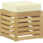Outdoor Hocker Bank Massivholz Akazie Wei&szlig; Vidaxl