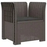 1-sitzer Sessel Mit Kissen Rattan-look Pp Hellgrau Vidaxl