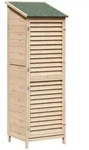 Vidaxl Garden Shed With Roof Natural 59 X 56 X 176 Cm Solid Fir Wood