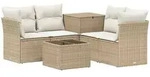 Sofa Set 6 Stk. Beige Und Cremewei&szlig; Polyrattan Und Stahl Vidaxl