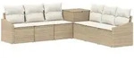 Sofa Set 7 Stk. Beige Und Cremewei&szlig; Polyrattan Und Stahl Vidaxl