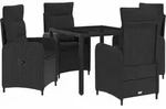 Outdoortisch-set 5 Stk. Schwarz Poly-rattan Vidaxl