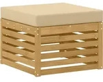 Outdoor-fu&szlig;hocker Massivholz Akazie Wei&szlig; Vidaxl
