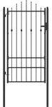 Vidaxl Fence Gate Asten 100 X 175 Cm Metal Black Lockable