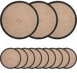 Jute Platzsets 12 Stk. Nat&uuml;rlich Und Schwarz 100% Tossa Jute Vidaxl