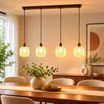 Led H&auml;ngeleuchte Pendelleuchte Esszimmerlampe Mosaik Schwarz Metall Glas H...