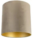 Velour Lampenschirm Taupe 40/40/40 Mit Goldener Innenseite