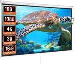Vevor Projektion Beamer Leinwand 254 Cm Hd 4k Outdoor Indoor Manuelle Projektor