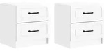 Vidaxl Bedside Cabinet 2 Pcs High Gloss White 43 X 34.5 X 44.5 Cm