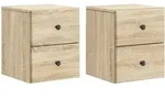 Vidaxl Wall-mounted Bedside Cabinet 2 Pcs Sonoma Oak 34.5 X 33 X 40 Cm