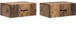 Wandmontierter Nachttisch 2 Stk. Altholz 49 X 34,5 X 20 Cm Vidaxl