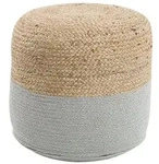 Beliani - Pouf Hellgrau/beige Jute/baumwolle Quadrat Boho-stil