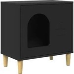 Vidaxl Cat House Black 51 X 30 X 52 Cm Engineered Wood