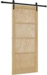 Schiebet&uuml;r Natur 86 X 198,5 Cm Massives Kiefernholz Vidaxl