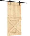 Schiebet&uuml;r 100 X 210 Cm Massivkiefer (unbehandelt) Vidaxl