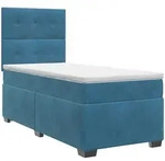 Boxspringbett Mit Matratze Mit Kopfteil Blau 90 X 200 Cm Samt Vidaxl