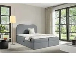 Boxspringbett Schlafzimmerbett Darlin 180x200cm Stoff Gerra Grau