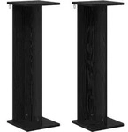 Vidaxl Plant Stand 2 Pcs Black Oak 25 X 25.5 X 80.5 Cm Engineered Wood