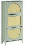 Sobuy Schuhschrank 3 T&uuml;ren Gr&uuml;n 62x25x121cm Modern Fsr222-gr