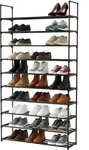 Relaxdays Schuhregal, 10 Ebenen, Stecksystem, Hbt: 174x94x30 Cm, Metall Schuhablage,