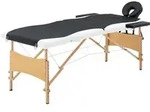 Vidaxl Massageliege Klappbar 2-zonen Mit Holzgestell Schwarz Und Wei&szlig;
