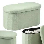 Relaxdays Sitzbank, Teddystoff, Stauraum, Gepolstert, Flur, Schlafzimmer, Hbt: