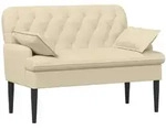 Zweisitzer Mit Knopfheftung Creme 111 X 68 X 80 Cm Stoff Vidaxl