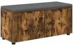 Vidaxl Hall Bench With Cushion With Shelf Smoked Oak 100 X 38 X 46 Cm