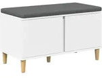 Vidaxl Hall Bench White 80 X 38 X 46 Cm Engineered Wood And Fabric