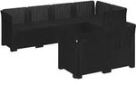 7-sitzer Gartensofa Rattan-look Pp Anthrazit Vidaxl