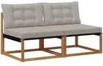 Vidaxl 2 Pcs Outdoor Middle Sofa Solid Acacia Wood Natural