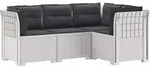 4-sitzer Gartensofa Mit Kissen Rattan-look Pp Wei&szlig; Vidaxl
