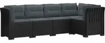 5-sitzer Gartensofa Mit Kissen Rattan-look Pp Anthrazit Vidaxl