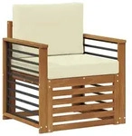 Vidaxl Outdoor Sofa Set Solid Acacia Wood And Polyester