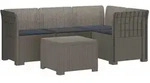 4-sitzer Garten Sofa Mit Kissen Rattan Look Pp Hellgrau Vidaxl