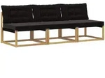 Vidaxl Outdoor Middle Sofa Solid Acacia Wood White