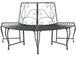 Vidaxl Tree Bench 4-seater 160 X 80 X 89 Cm Steel Silver Grey