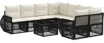 Gartensofa-set 9 Stk. Schwarz Poly-rattan Vidaxl