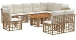 Gartensofa-set 11 Stk. Nat&uuml;rlich Und Cremwei&szlig; Poly-rattan Vidaxl