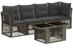 Gartensofa-set 5 Stk. Grau Poly-rattan Vidaxl