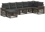 Vidaxl Garden Sofa Set 7 Pcs Grey And Dark Grey Poly Rattan