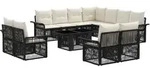 Gartensofa-set 12 Stk. Schwarz Und Cremewei&szlig; Poly-rattan Vidaxl
