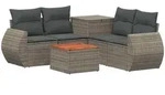 Sofa Set 6 Stk. Grau Und Dunkelgrau Polyrattan Und Stahl Vidaxl
