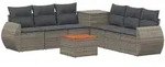 Sofa Set 8 Stk. Grau Und Dunkelgrau Polyrattan Und Stahl Vidaxl