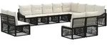 Gartensofa-set 12 Stk. Schwarz Poly-rattan Vidaxl