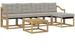 Outdoor-sofagarnitur 6 Stk. Wei&szlig; Und Hellgrau Vidaxl
