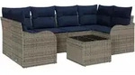 Gartensofa-set Grau 55 X 55 X 37 Cm Poly-rattan Vidaxl
