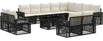 Gartensofa-set 13 Stk. Schwarz Und Cremewei&szlig; Poly-rattan Vidaxl