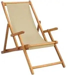 Vidaxl Beach Chair Beige Solid Teak Wood